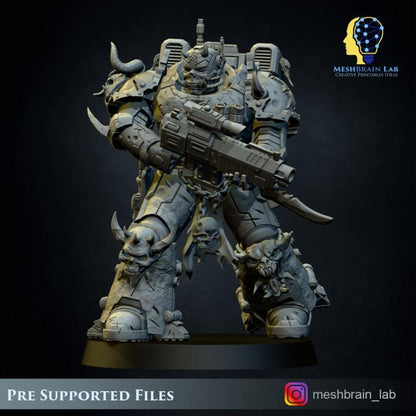 Doom Marines Squad | Chaos | 32mm | Meshbrain Labs