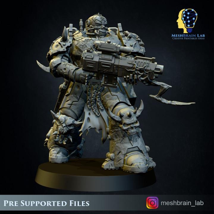 Doom Marines Squad | Chaos | 32mm | Meshbrain Labs