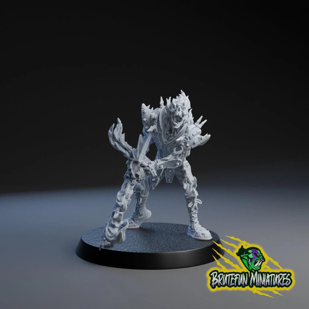 Skeleton Chainsaw Maniac Star Player | Fantasy Football | Necromantic Team | Brutefun Miniatures