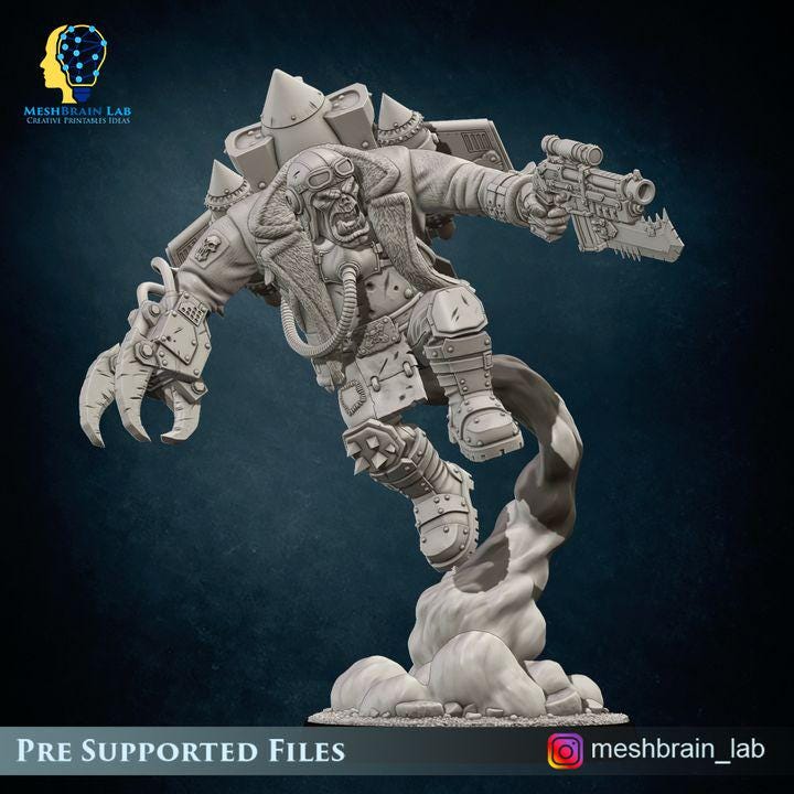 Rokkit Maniacs Orc Squad | Orks | 32mm | Meshbrain Labs