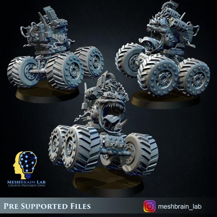 ORK BIG MEK Mad Hobbyst with bomb pets | Orks | 32mm | Meshbrain Labs