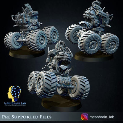 ORK BIG MEK Mad Hobbyst with bomb pets | Orks | 32mm | Meshbrain Labs