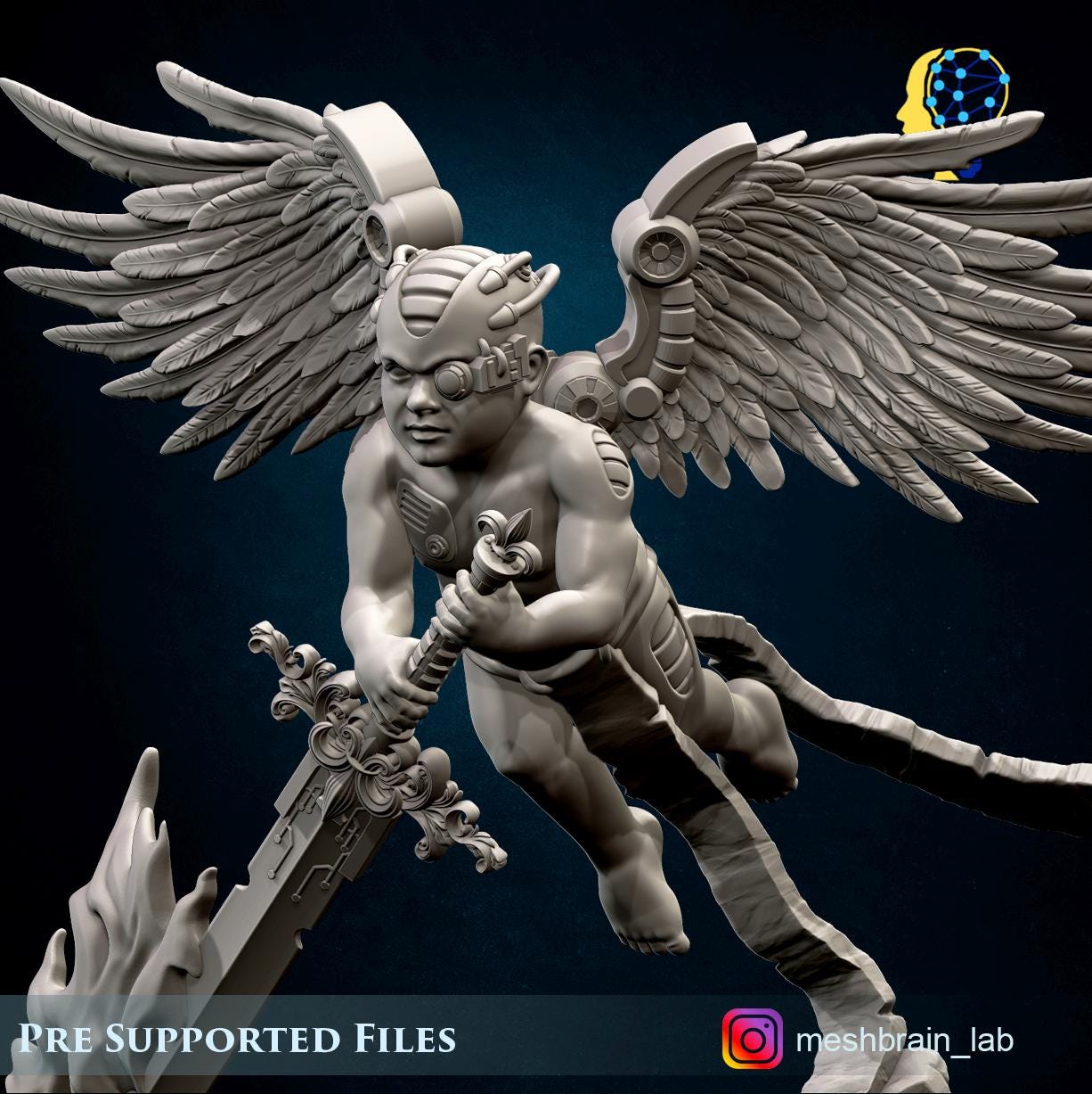 Cyber Servitor Mod | Imperial Marines | Inquisition | 32mm | Meshbrain Labs