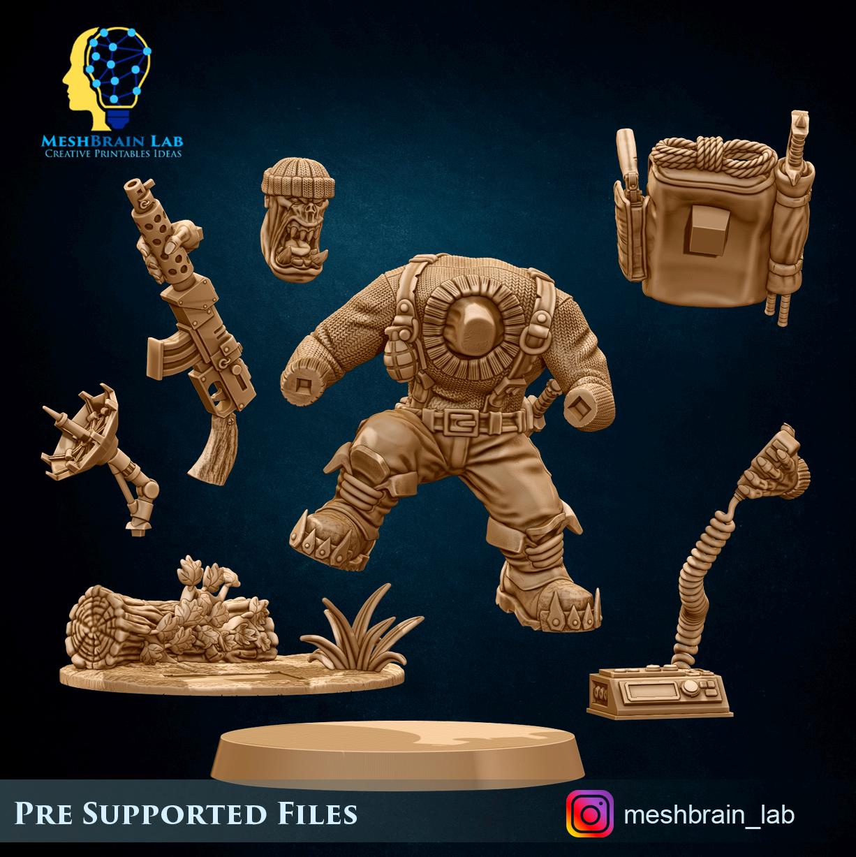 Ork Kommando Radio operator | Orks | 32mm | Meshbrain Labs