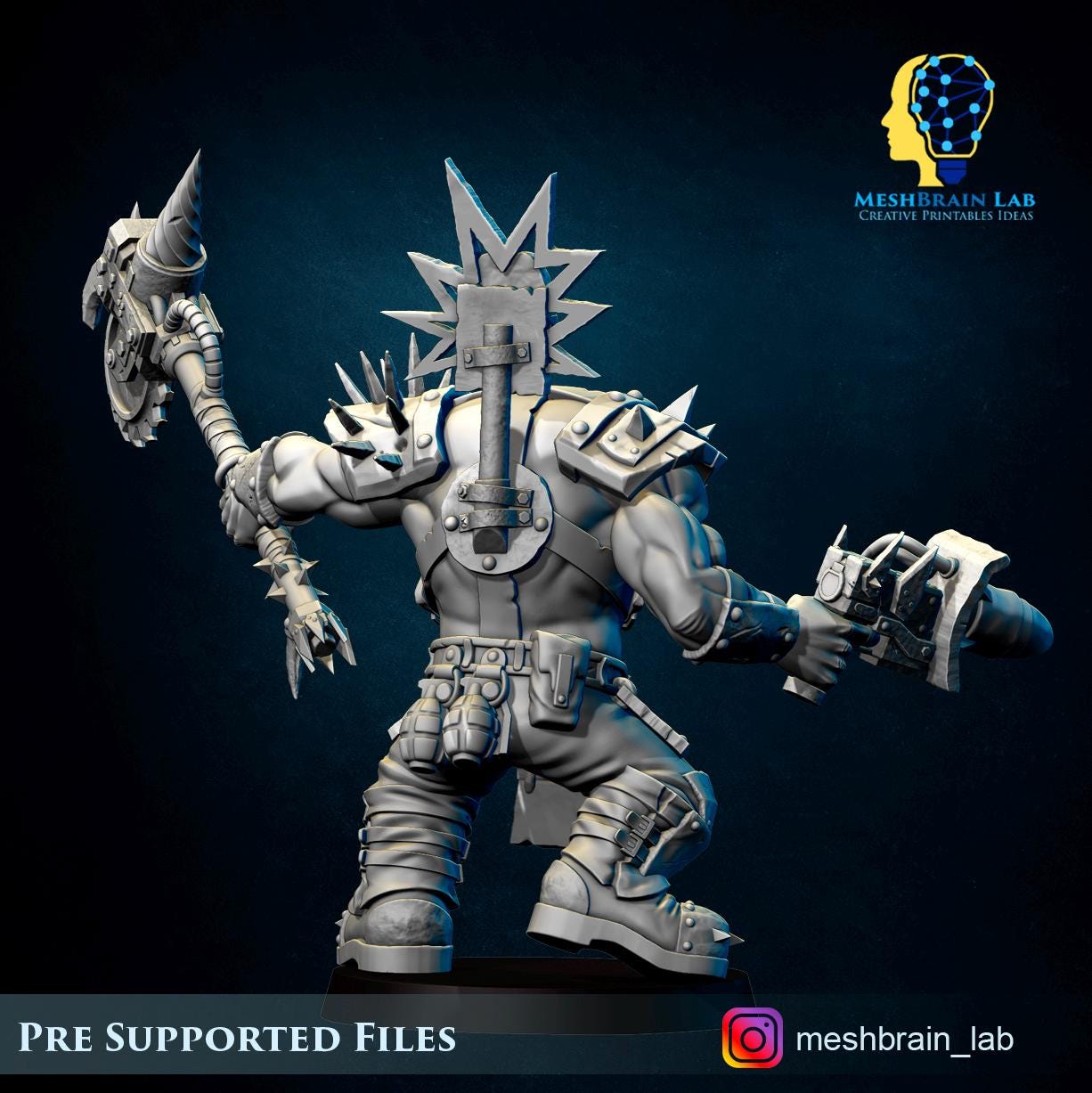 Ork Tank Hunters Boss | Orks | 32mm | Meshbrain Labs