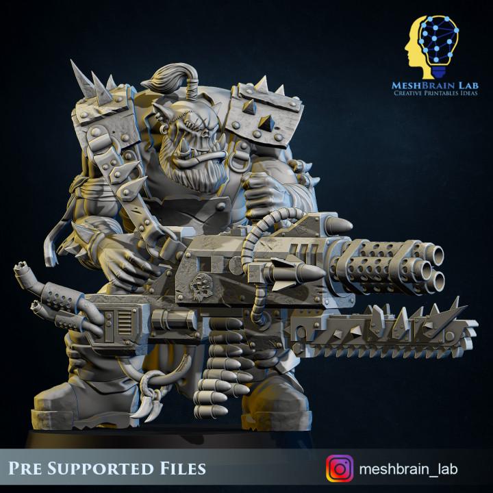 Pirate Ork With Big Bada Boom Weapon 2 | Orks | 32mm | Meshbrain Labs