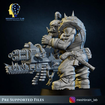 Pirate Ork With Big Bada Boom Weapon 2 | Orks | 32mm | Meshbrain Labs