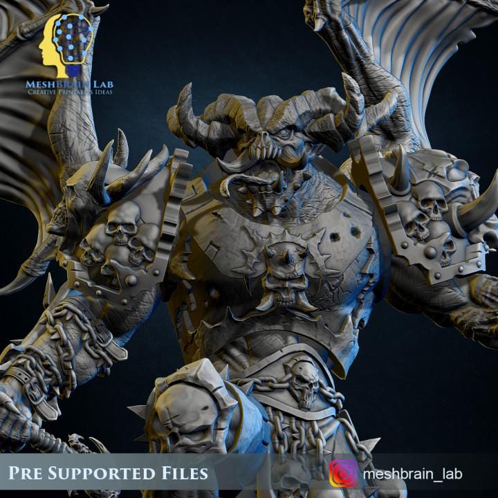 Doom Marine Rewarded by the Gods | Chaos | 32mm | Meshbrain Labs