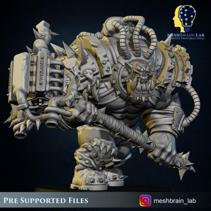 Ork Brute Warboss | Orks | 32mm | Meshbrain Labs