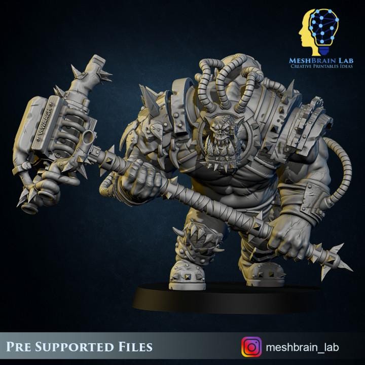 Ork Brute Warboss | Orks | 32mm | Meshbrain Labs