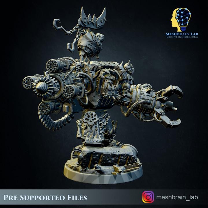 Ork Warlord Gutkan Bonesmasha | Orks | 32mm | Meshbrain Labs