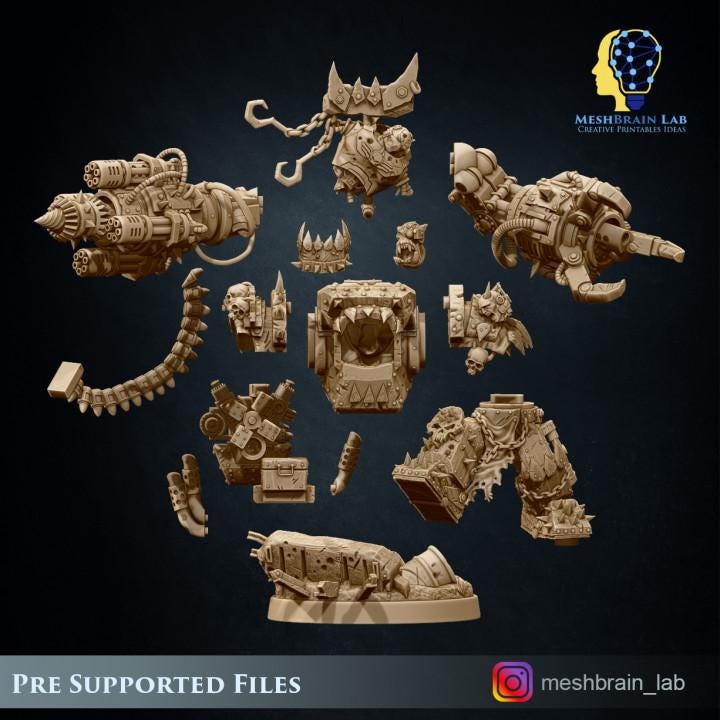 Ork Warlord Gutkan Bonesmasha | Orks | 32mm | Meshbrain Labs