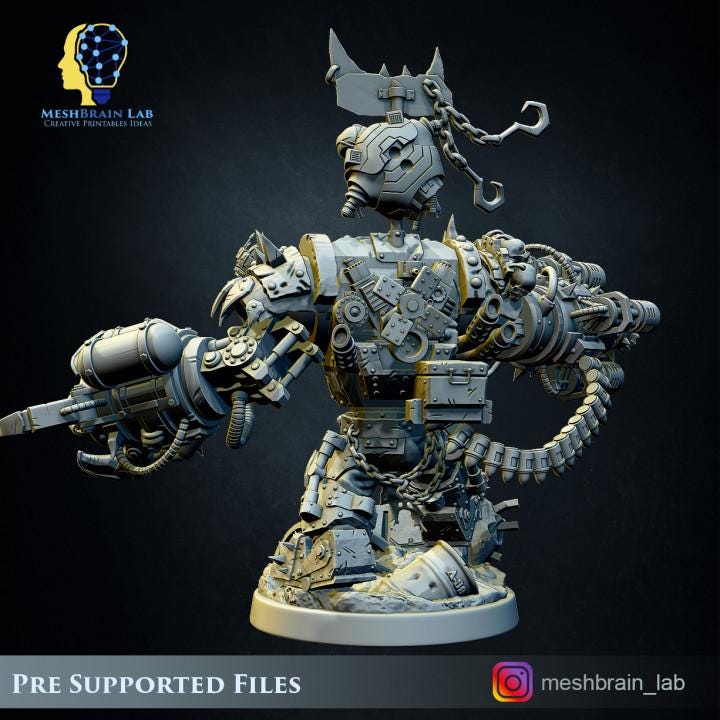 Ork Warlord Gutkan Bonesmasha | Orks | 32mm | Meshbrain Labs