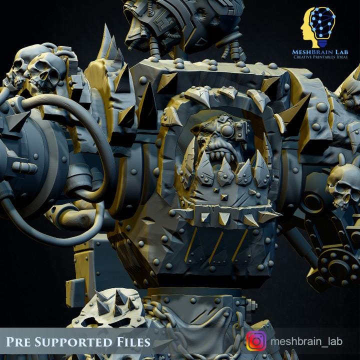 Ork Warlord Gutkan Bonesmasha | Orks | 32mm | Meshbrain Labs