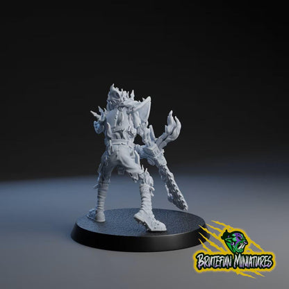 Skeleton Chainsaw Maniac Star Player | Fantasy Football | Necromantic Team | Brutefun Miniatures