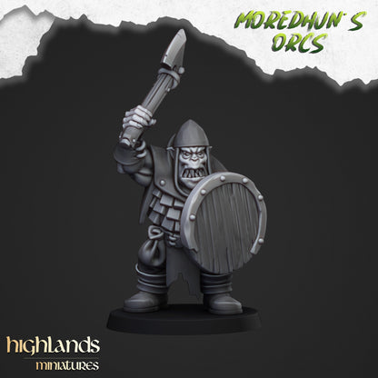 28mm Orc Warriors with Hand Weapons and Shields - Orc Tribes
