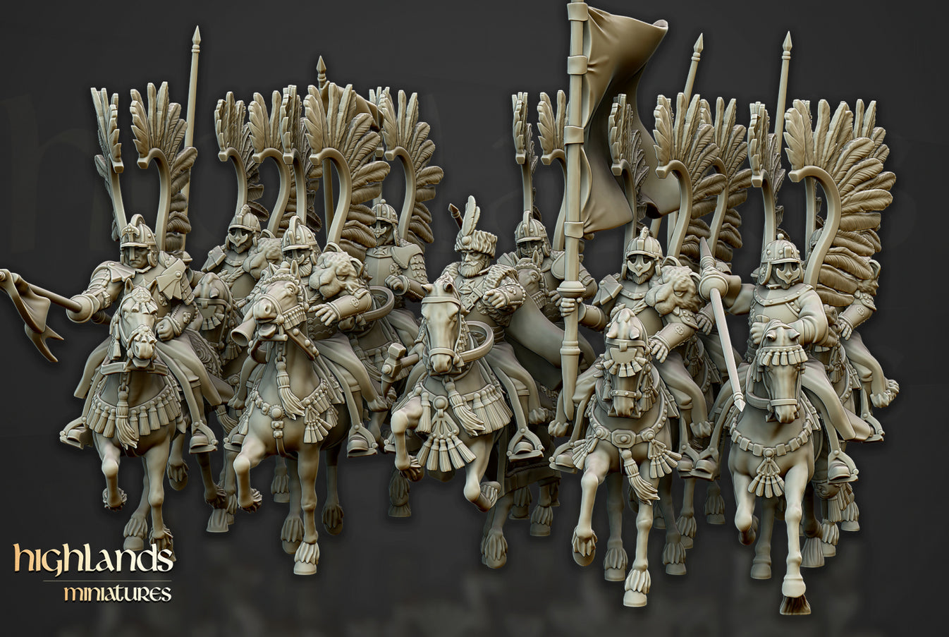 28mm Winged Hussars of Volhynia with Lances - Kislev Empire – Proxy ...