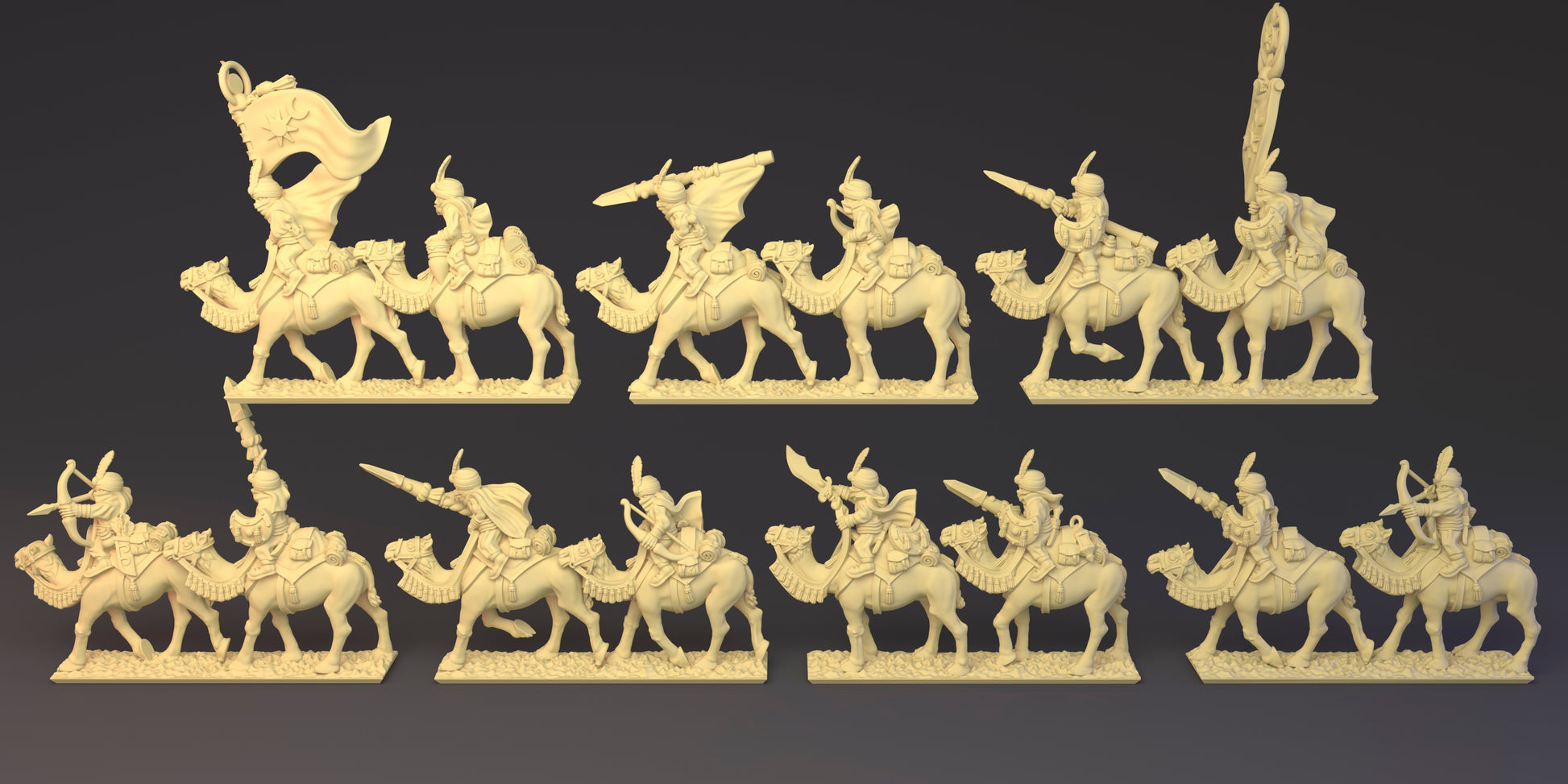 3D printed 10mm Camel Riders Regiment