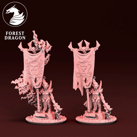 Vampire Lords - 10mm Hero with Banner