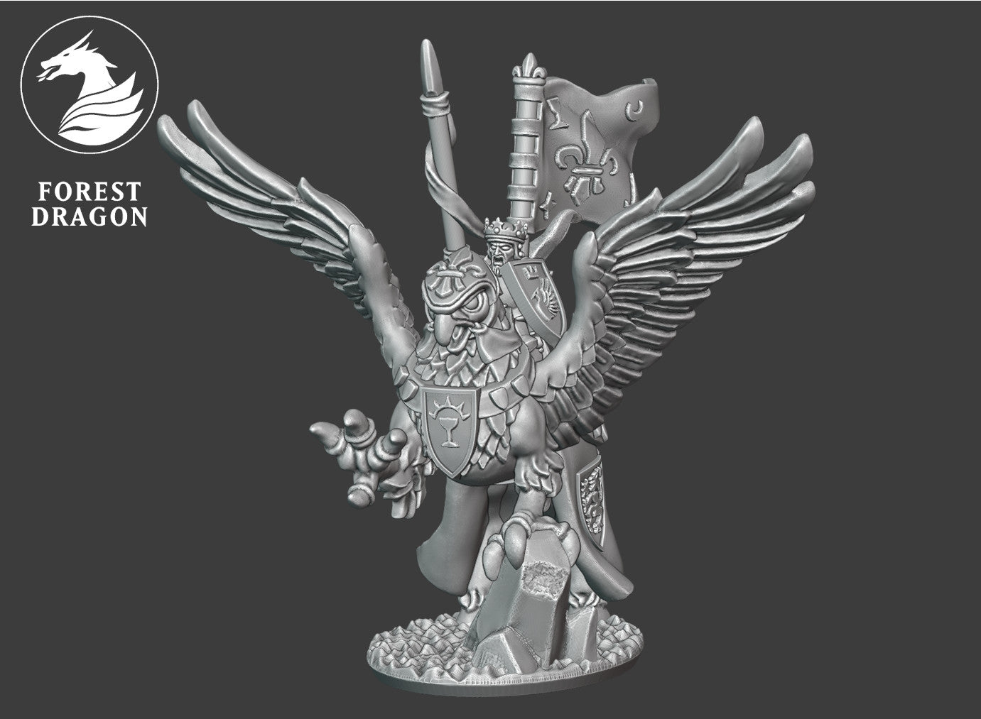 Chivalric - 10mm King on Hippogriff
