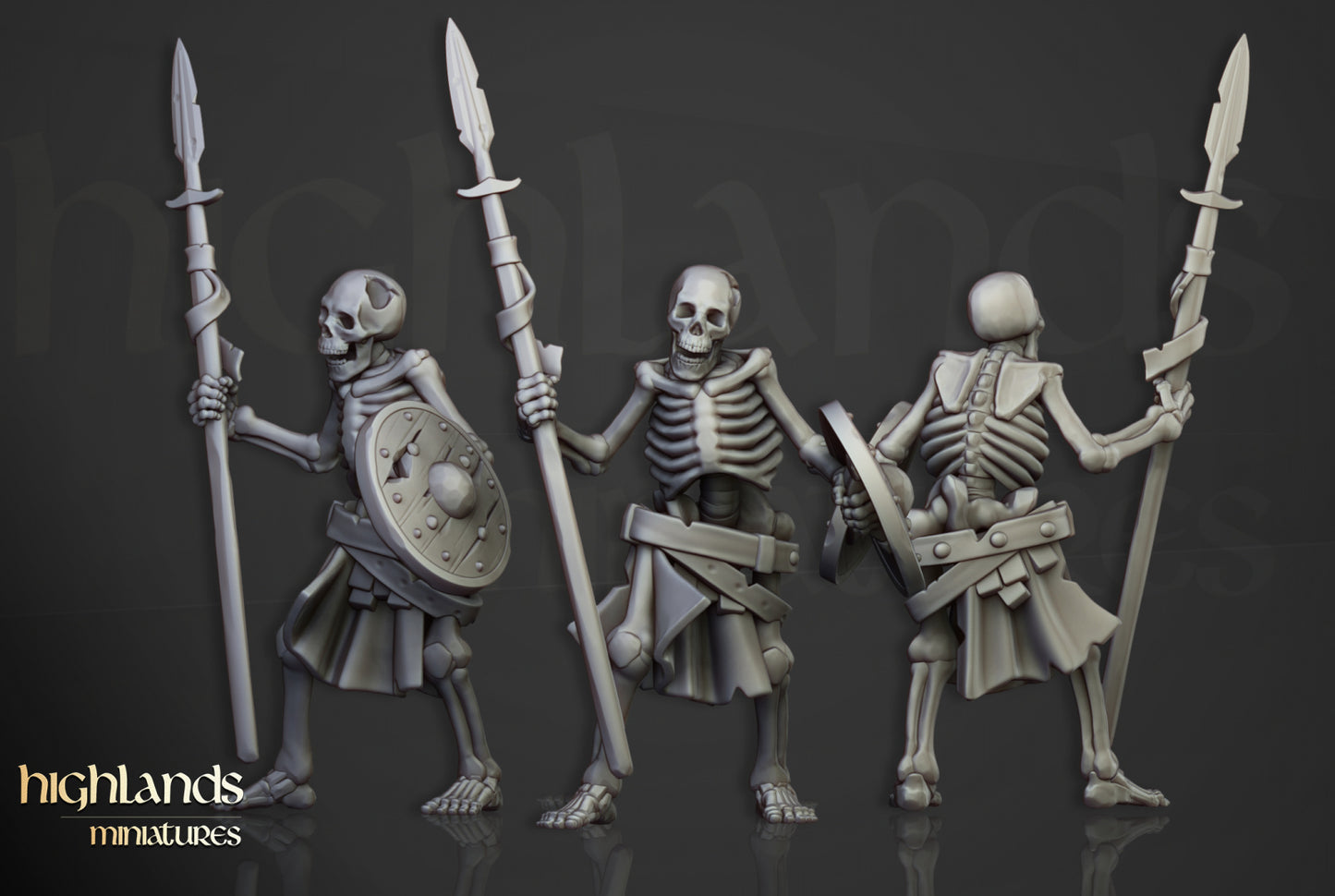 28mm Skeleton Warriors with Spears - Transilvanya