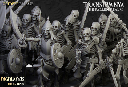 28mm Skeleton Warriors with Swords - Transilvanya